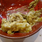 寿司栄 - 加納蟹の蟹味噌に九頭龍・大吟醸燗酒をかけて