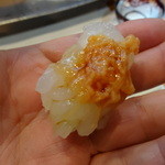 寿司栄 - 富山産白海老と七尾産クチコの握り