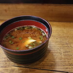 栄寿司 - お味噌汁　これは何故かサービスしてくれましたm(_ _)m