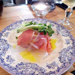 ドゥー・クルール - 昆布〆鯛と生ハムのマリネ（￥626）。こんな料理、食べたことない！