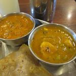 アーンドラ・キッチン - ('15/02）左がマトンカレー、右が野菜カレー
