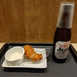 松のや - 料理写真:ささみカツとスーパードライ