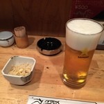 鳥九 - 鳥九　生ビールとお通し