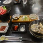 民宿 いなほ - 和牛の陶板焼、蒸し牡蠣、前菜