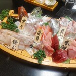 民宿 いなほ - とんでもない量の舟盛り
