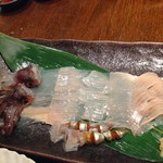 函館 開陽亭 - イカ姿造り。