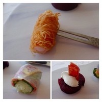 レストラン 花の木 - どれも美味しいですけれど「天使の海老カダイフ巻（写真上）」が食感もよく好みです。