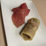 燒肉矢澤 京都 - 特選部位の炙り寿司・和牛しぐれ煮のいなり寿司