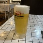 一軒餃子 - ビールで乾杯