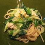 エノテカ パージナ - 真鱈の白子と九条葱のパスタ、柚子胡椒の風味が九条葱ととても合いますね