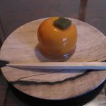 竹情荘 - 柿の和菓子のアップ(2012.10)