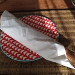 ル・シュクレクール - 2015年1月：バケット(\400)…この状態で入っているため手提げビニールは粉だらけになっていました。でもその対策として2重に袋に入れてくださいました。取り出し注意です。