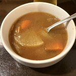 串屋 - 付き出しカレー味スープ