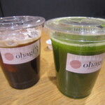 OHAGI3 - 有機アイスコーヒーとオーガニックアイス抹茶