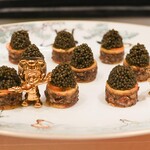 Ginza Ooishi - Hotaru Ika Gougeres with Smoked Caviar