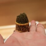 Ginza Ooishi - Hotaru Ika Gougeres with Smoked Caviar