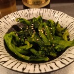 もつ焼きばん - 菜の花お浸し