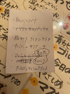 立飲・ビストロシン サンテ - 紙に書いて