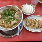 もっこす - 中華そば（醤油）餃子ライスSET