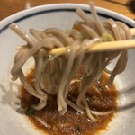 焔蔵 - そばを牛肉豆腐のつゆで