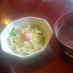 尾州鮨 - 15.02.24:ランチセットのサラダと吸い物