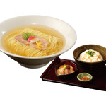 鯛塩そば 灯花 - ハーフ鯛塩そば＋鯛茶漬け