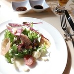 グリル壱乃藏 - あらびきﾊﾝﾊﾞ-ｸﾞﾌﾟﾁｺ-ｽ2,140円(税別)☆ｻﾗﾀﾞ☆車乗り合わせで来ると食前ﾄﾞﾘﾝｸのﾌﾚｰﾊﾞｰ烏龍茶等が一杯ｻｰﾋﾞｽ☆2/19