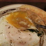 星乃珈琲店 - ガラスの器に入ったマッシュポテトと半熟卵
