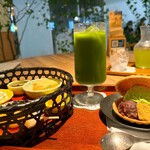 和カフェ Tsumugi - 和のアフタヌーンティー　グリーンティー（冷）