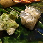 かっぽう寿 - 【ふきのとう天ぷら】と【河豚ざくの煮こごり】