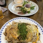 ひろしま丸かじり 中ちゃん - ✅ウニクレソン(ハーフ)¥1.500
✅ユッケ風ステーキ(ハーフ)¥1.600
✅焼きそば¥1.000
　※後会計〜キャッシュレス決済可能