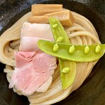 えびそば 緋彩 - 麺顔のアップ