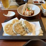 浜ふく - 岩国レンコン！　シャキシャキで美味しい！　奥にあん肝です！