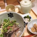 だし茶漬け えん - だし入れる前のだし茶漬け
わさびいっぱい入れて食べた！幸せ〜(*^^*)