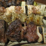 ほり - たん串、名古屋コーチン串・皮、おくたん