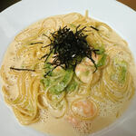 クレアドール - 料理写真:伊勢志摩産あおさとエビの和風クリームパスタ