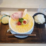 鶏白湯泡ramen たまき - 鶏白湯泡Ramen-トマト-1500円 チーズ200円 ご飯200円