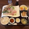 食彩和楽つづみ - カナガシラ姿と平目の刺身定食（鳥唐揚付）(\1,980)