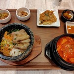 韓美膳 - 料理写真:サムギョプサル石焼ビビンバ＆スンドゥブセット