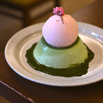 オールシーズンズコーヒー - さくらアイスの緑茶プリン@税込900円