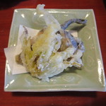 比良山荘 - 岩魚の骨煎餅、蕗の薹の天ぷら