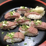 お食事処 割烹 竹 - 宮古牛炙り寿司：１９５０円