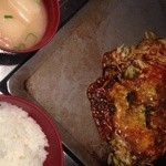 広島風 お好み焼 ふらっぺ - 豚＋そば＋昼定食(50円）
