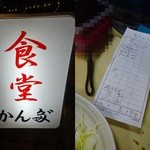 かんだ食堂 - 看板/伝票