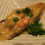 銀座 吉本 - 焼き竹の子あんかけ