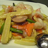 維新號 銀座新館 - エビと野菜の炒め物