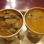 アジアンダイニング スバビハニ - カレーは大きな鶏肉が入ったチキンカレー、辛味よりもコク豊かなダルカレーがIN！