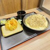 そば処 小木曽製粉所 - 大ざる&かき揚げ  ネギとワサビと蕎麦つゆはセルフサービス