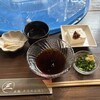 三輪そうめん流し - つゆ、薬味、お吸い物、炒ったふし、味噌付豆腐