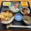 秋谷 - ミニ丼セット・かき揚げ天丼と刺身